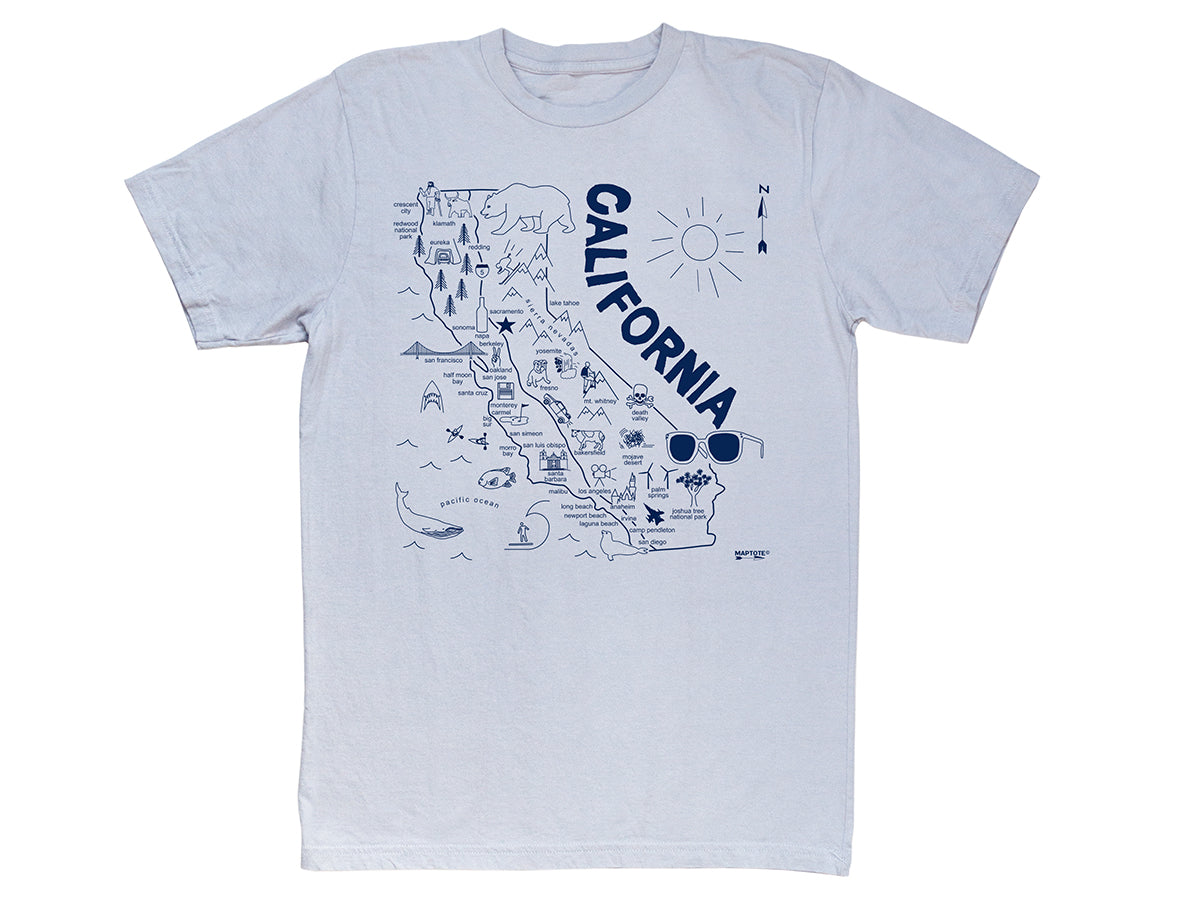 California Adult Tee - Silver