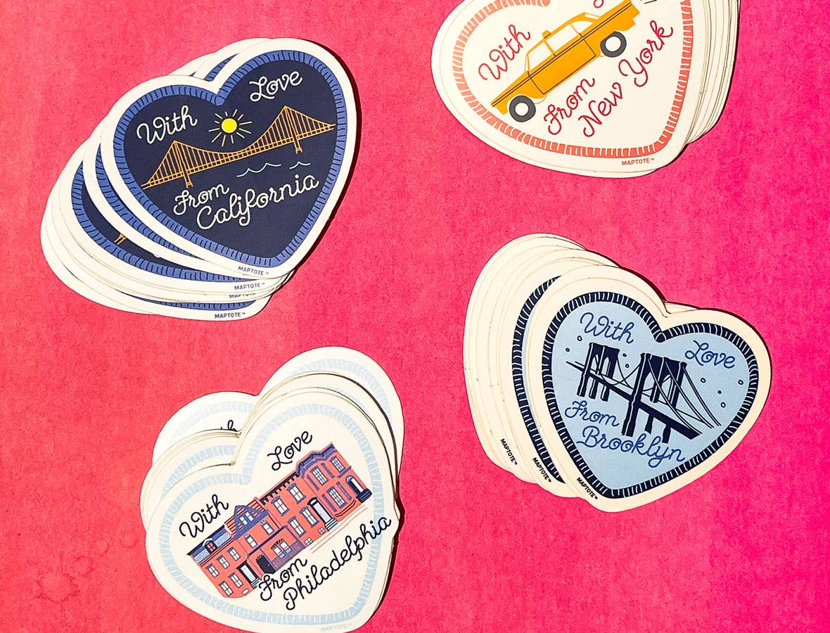 California With Love Golden Gate Heart Sticker