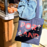 Portland Font Denim Tote