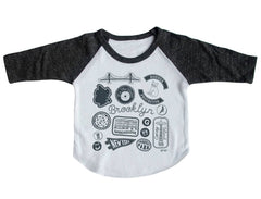 Brooklyn Pins & Patches Baby Baseball Tee