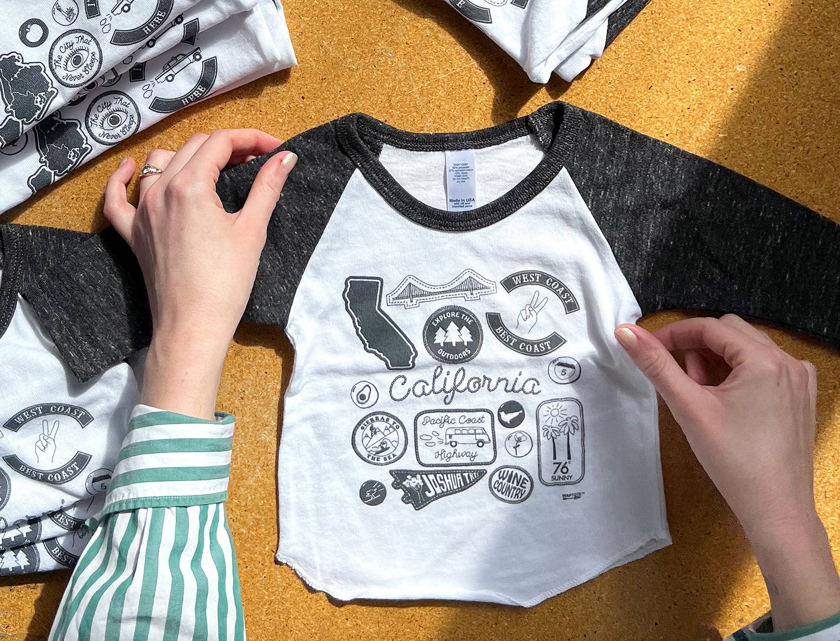 California Pins & Patches Baby Baseball Tee