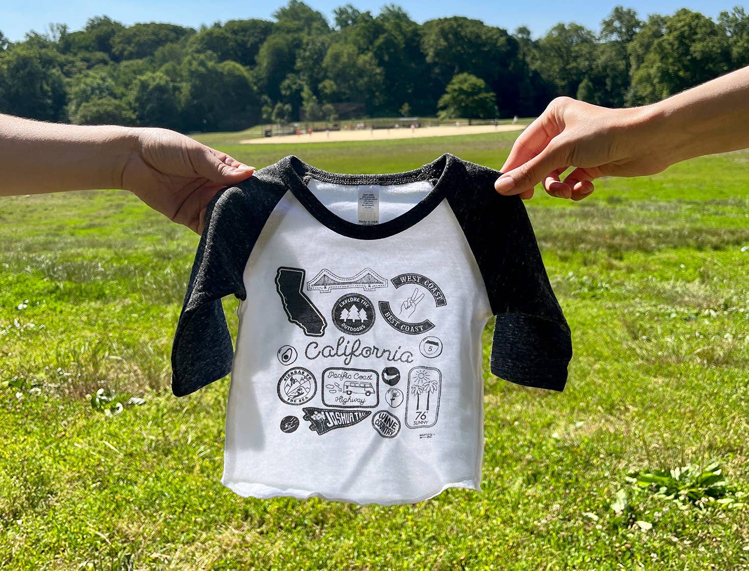 California Pins & Patches Baby Baseball Tee