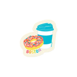 Boston Rainbow Coffee and Donut Sticker