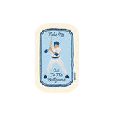 Chicago Take Me Out To The Ballgame Sticker featuring a baseball player ready to bat