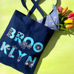 Brooklyn Font Denim Tote