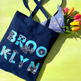 Brooklyn Font Denim Tote