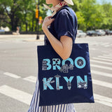 Brooklyn Font Denim Tote