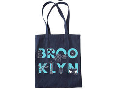 Brooklyn Font Denim Tote