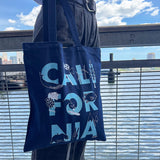 California Font Denim Tote