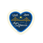 California With Love Golden Gate Heart Sticker