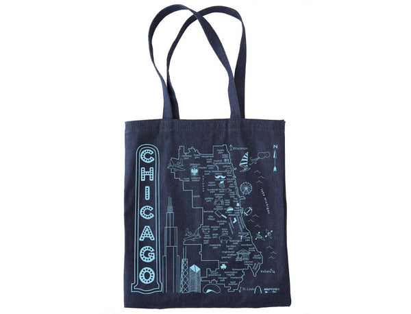 Chicago Denim Tote – Durable 100% Cotton Bag with Inside Pocket