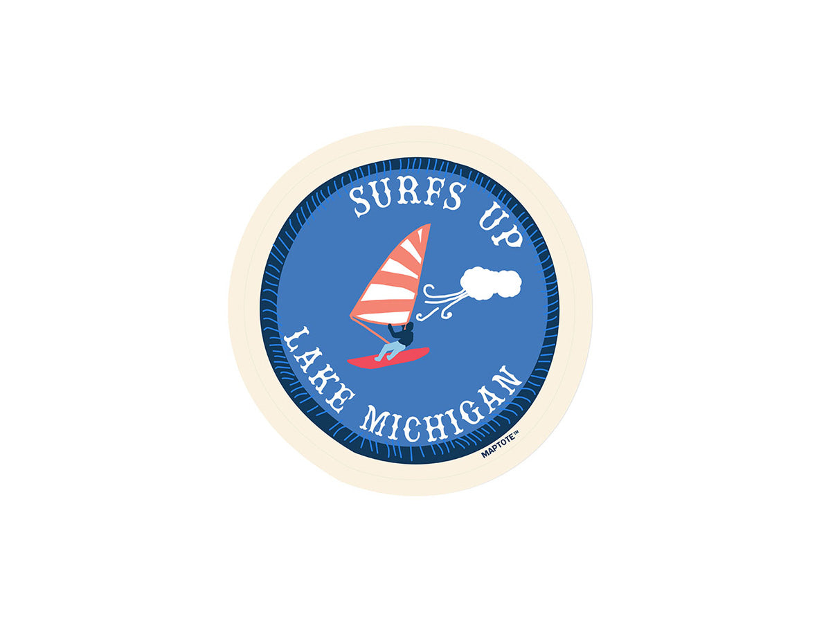 Chicago Surfs Up Lake Michigan Sticker