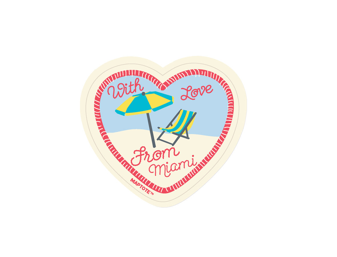 Miami With Love Beach Sticker