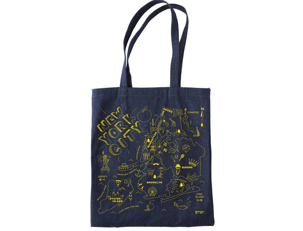 New York City Denim Tote - 100% Cotton Denim Bag with Inside