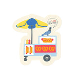New York City Food Cart & Pigeon Sticker