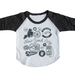 New York City Pins & Patches Baby Baseball Tee