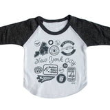 New York City Pins & Patches Baby Baseball Tee