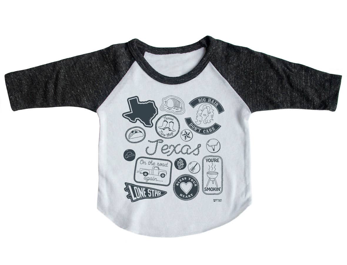 Texas Pins & Patches Baby Baseball Tee